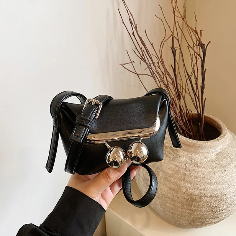 Women's Creative Exquisite Clip Bag Retro Kiss Lock Bag Fashion Leopard Foldable Mini Shoulder Crossbody Dinner Banquet Wallet