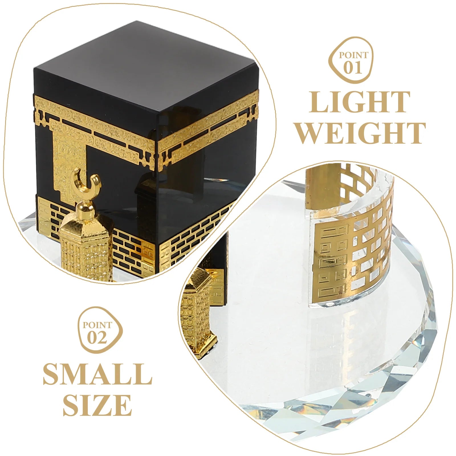 Round Crystal Model Home Decor Handicrafts Islamic Architecture Miniature Showpiece Table Figurines Saudi Arabia