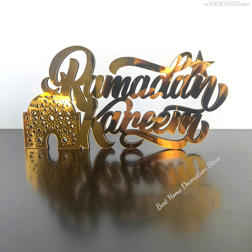 Ramadan Bismillah Acrylic Wooden Ornament Eid Mubarak Home Decoration Islamic Muslim Party Supplies Alhamdulillah Mashallah 2025