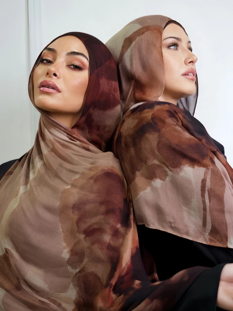 168colors Modal Print Hijab Scarf Premium Soft Breathable Muslim Fashion Headscarf Head Scarf Headwraps for Women Hijabs Turban