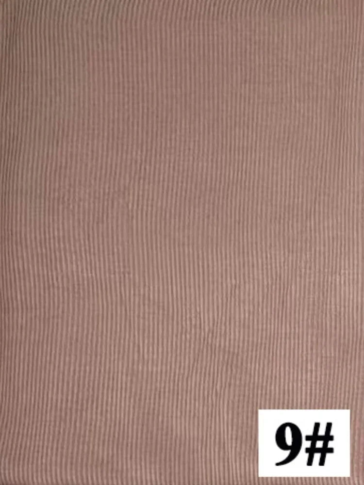 Premium Bamboo Ribbed Jersey Hijab Scarf for Women Elastic Breathable Thread Knitted Scarf Women Soft Striped Headscarf Bandana