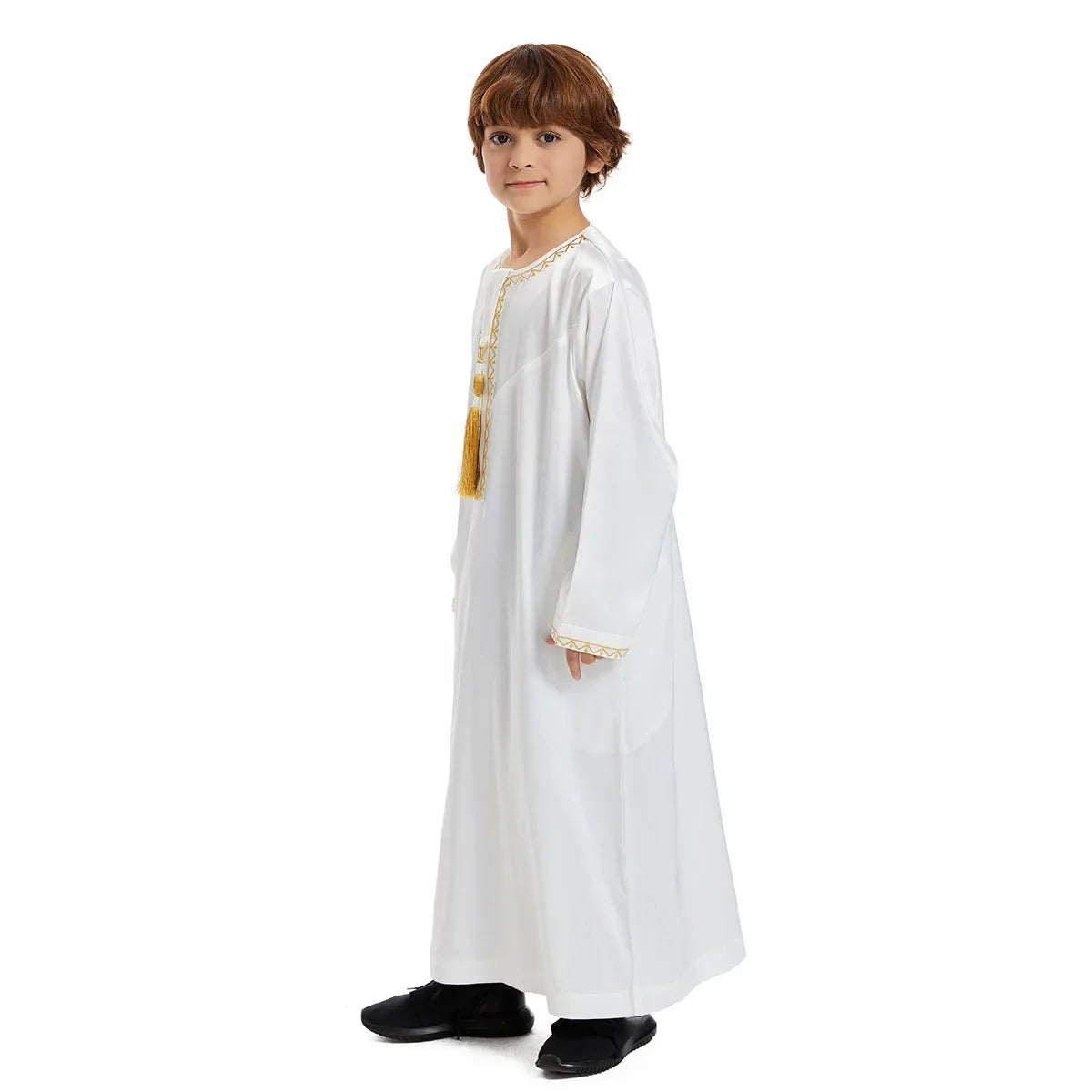 Eid Muslim Children Abaya Ramadan Jubba Prayer Thobe Boy Kids Abayas Islam Long Robe Gown Kaftan Dubai Arab Tassel Dishdasha
