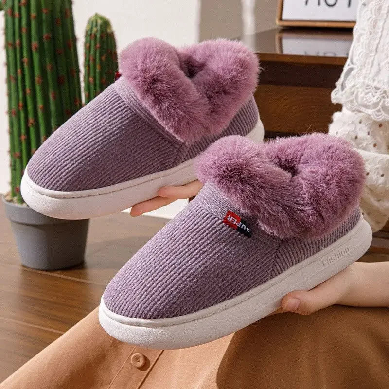 Fashion Women's Winter Slippers Indoor and Outdoor Warmth Anti-slip Comfort Thick Sole Casual Couple Home Shoes Snow Boots