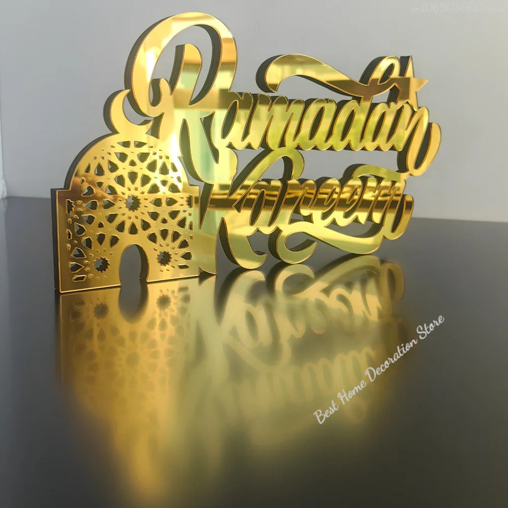 Ramadan Bismillah Acrylic Wooden Ornament Eid Mubarak Home Decoration Islamic Muslim Party Supplies Alhamdulillah Mashallah 2025