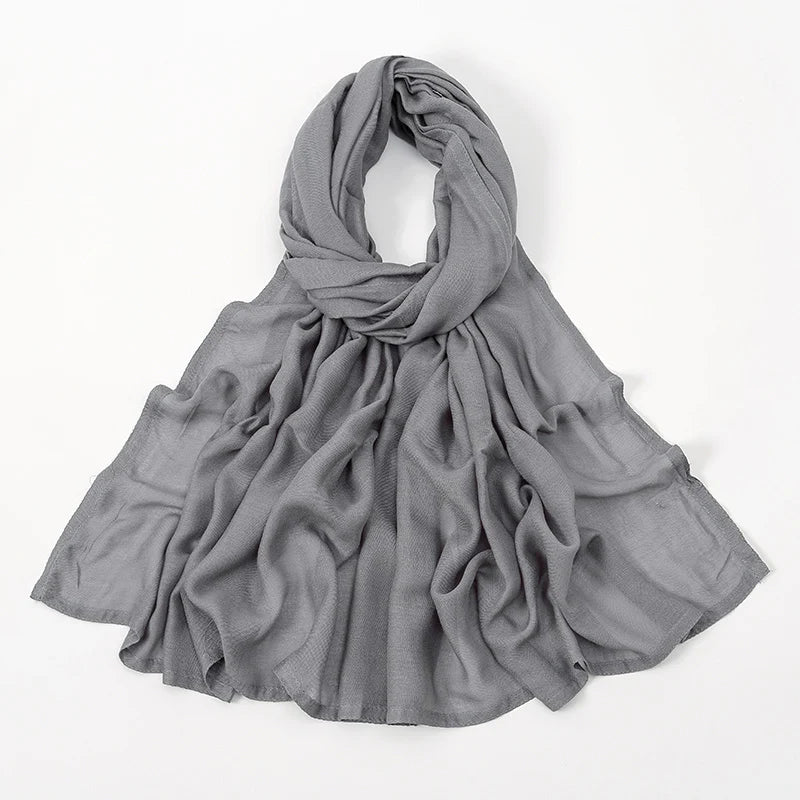 Muslim Hijabs for Women Scarf Thin Plain Shawls Femme Musulman Soft Viscose Rayon Headscarf Islamic Turban Headband 200x85cm