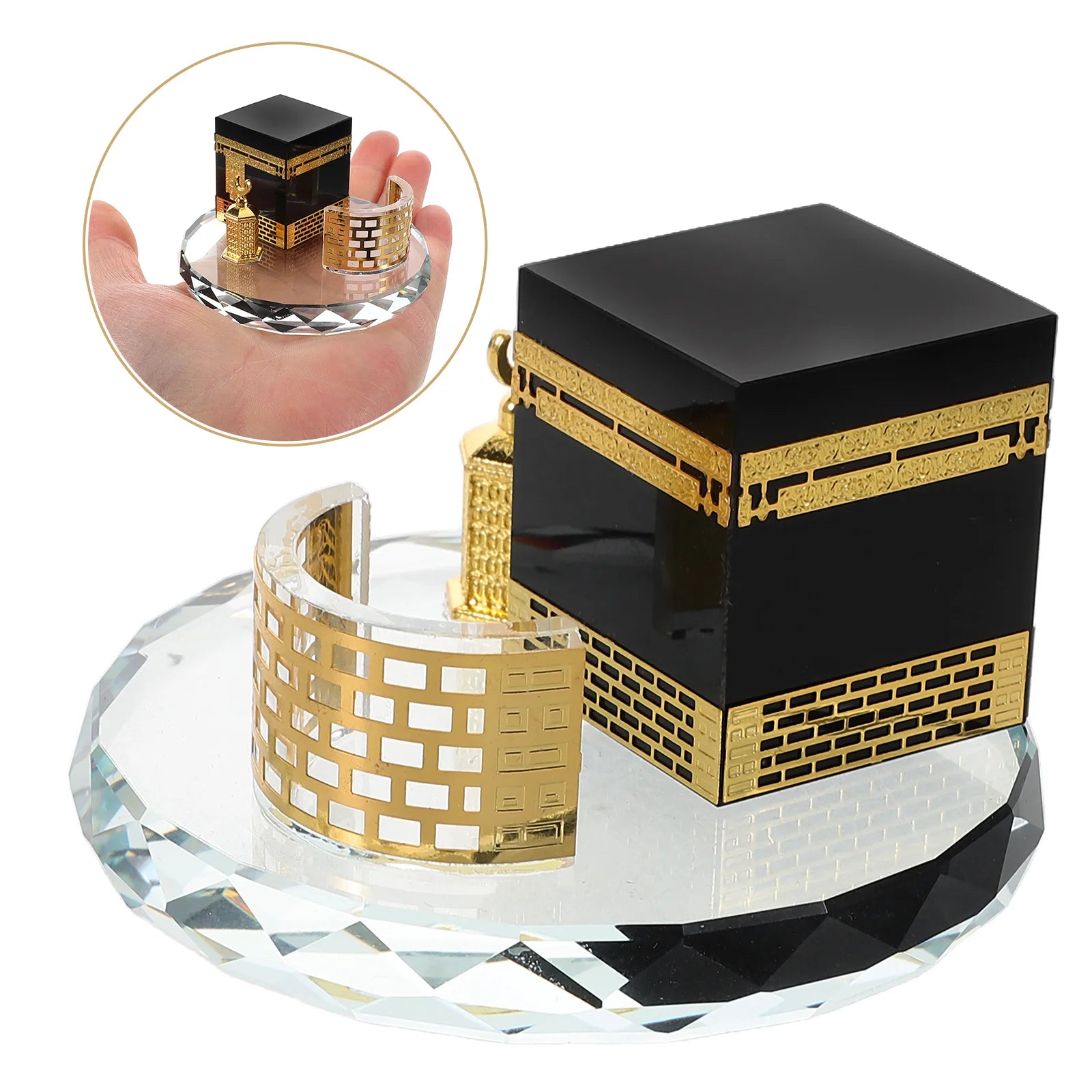 Round Crystal Model Home Decor Handicrafts Islamic Architecture Miniature Showpiece Table Figurines Saudi Arabia