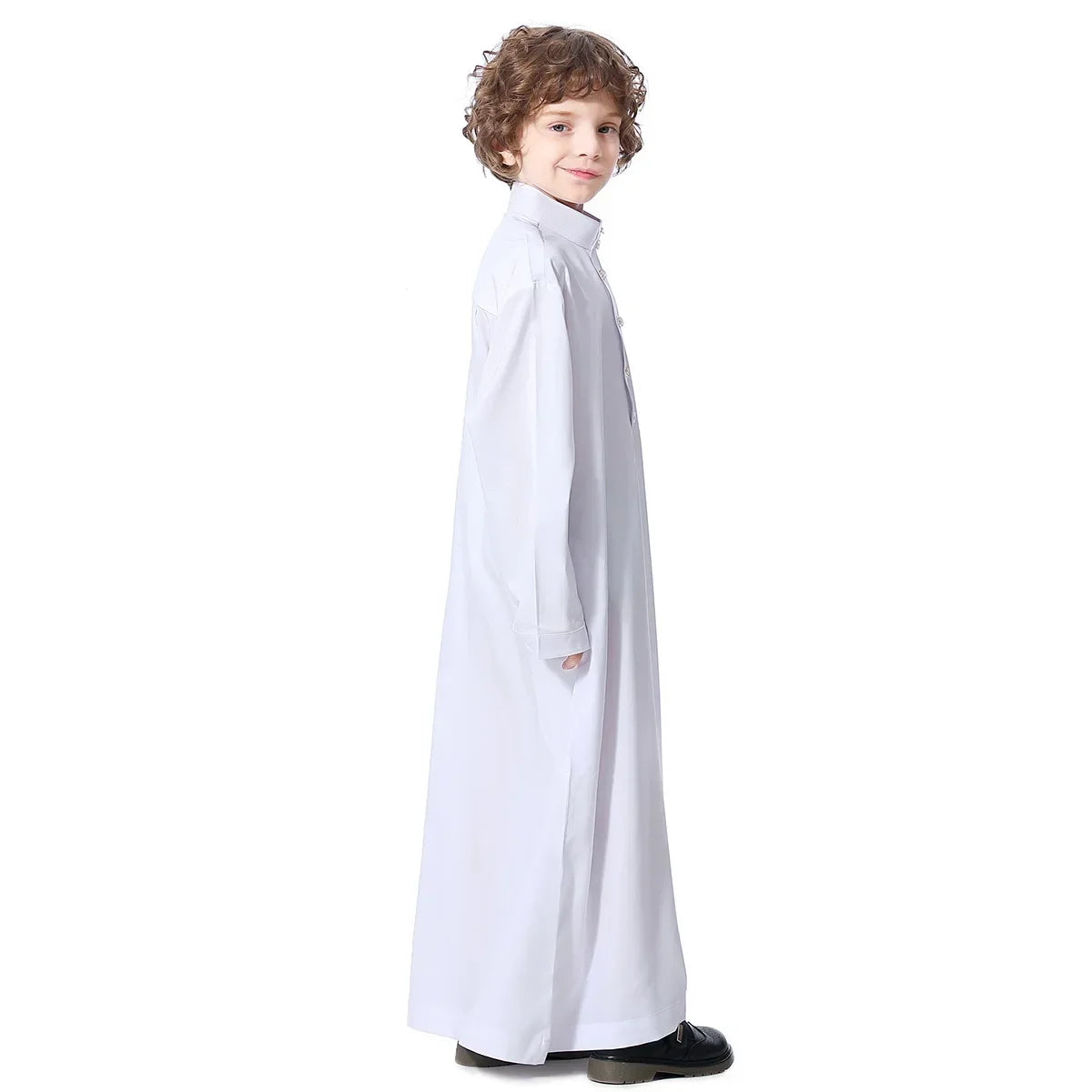 Muslim Saudi Arab Boys Robe Kids Abaya Kaftan Prayer Islam Ramadan Clothing Long Sleeve Thobe Middle East Teenage Dress Dubai