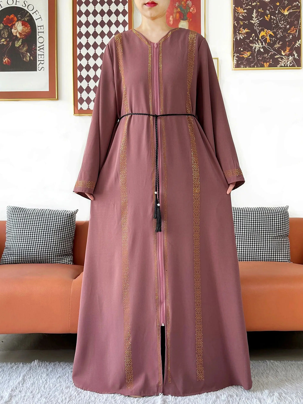 New Elegant Women Abaya Long Sleeve Chiffon Loose Open Abaya Muslim Islamic Clothing Cardigan Style Muslim Fashion Dresses