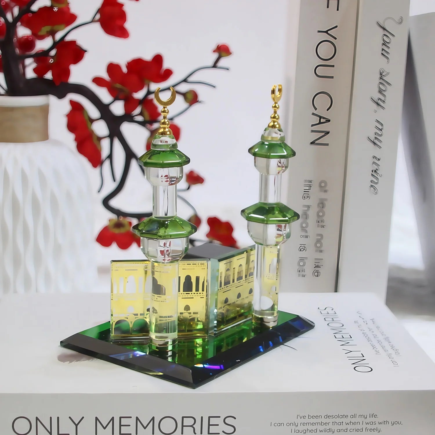 Muslim Kaaba Clock Tower Model Desktop Car Ornament Islamic Home Decor  Islamic Architecture Crystal Collectible Figurines