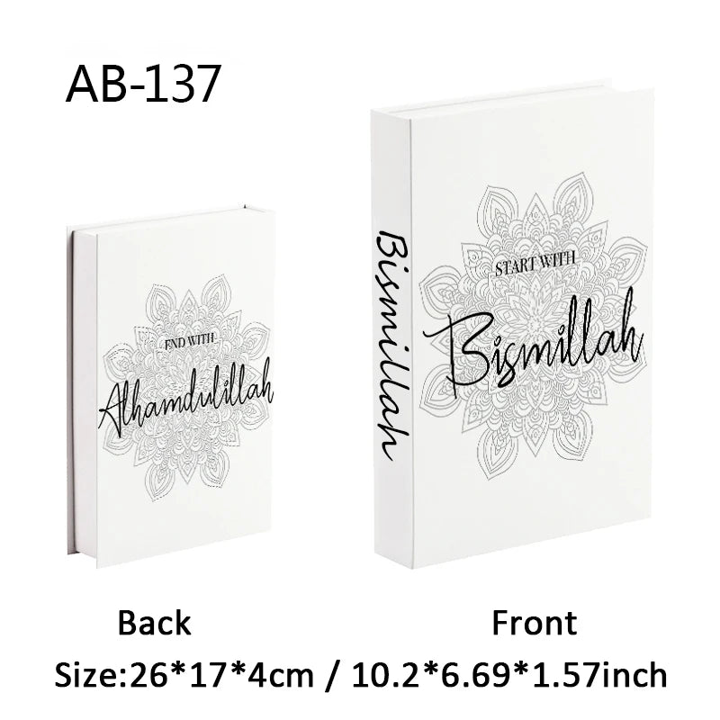 Islamic Luxury Fake Book Decorative Books Storage Box Coffee Table Interior Decoration Kaaba Mosque Muslims Bedroom Home Decor