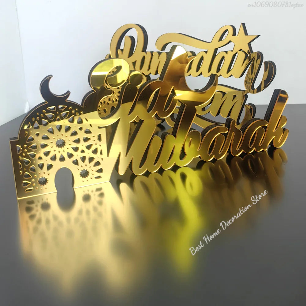 Ramadan Bismillah Acrylic Wooden Ornament Eid Mubarak Home Decoration Islamic Muslim Party Supplies Alhamdulillah Mashallah 2025