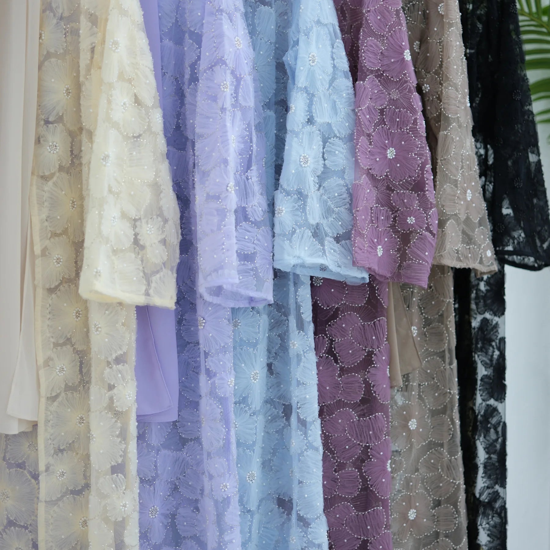 Eid Women Abaya Muslim Cardigan Dress Beading Flower Jalabiya Ramadan Vestidos Largos Islam Arab Long Robe Morocco Kaftan 2026