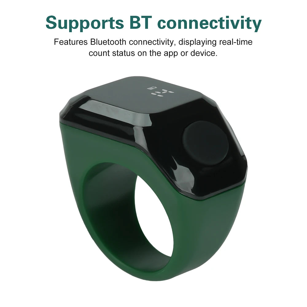 Smart Ring Counter Bluetooth APP Control OLED Display Silent Touch Type-C Rechargeable Muslims Zikr Ring Prayer Finger Counter