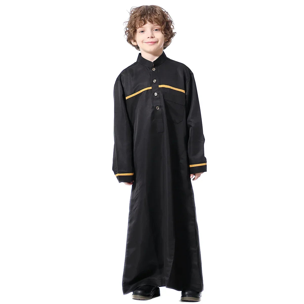 Muslim Saudi Arab Boys Robe Kids Abaya Kaftan Prayer Islam Ramadan Clothing Long Sleeve Thobe Middle East Teenage Dress Dubai