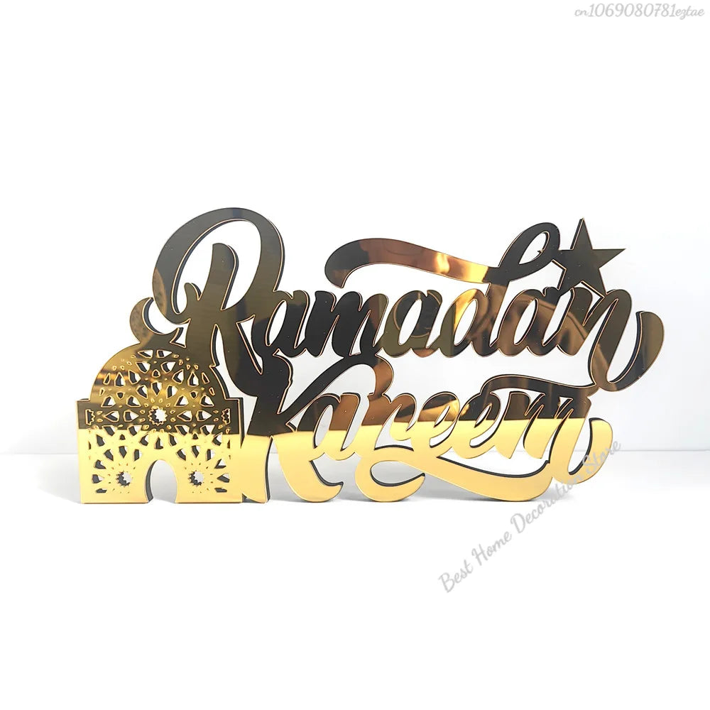 Ramadan Bismillah Acrylic Wooden Ornament Eid Mubarak Home Decoration Islamic Muslim Party Supplies Alhamdulillah Mashallah 2025