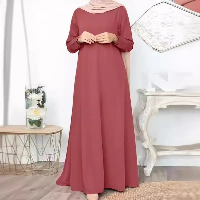 Dress Fashion Women Soft Muslim Abayas Khimar Turkey Islam