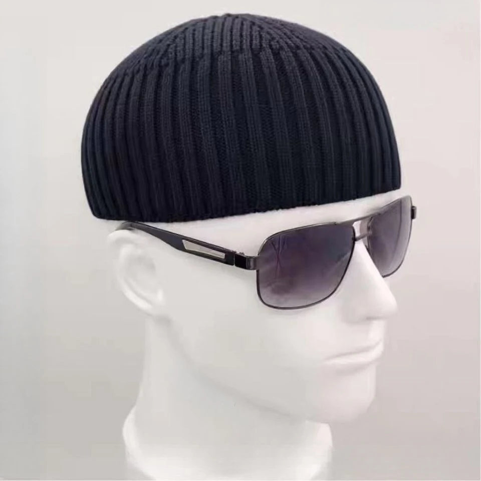 Muslim Hats for Men Pure Cotton Knitting Melon Hat Spring Winter Hijab Elegant High Strength Eid Ramadam Prayer Caps