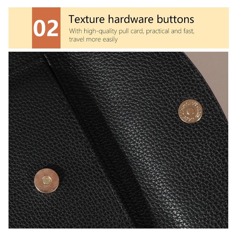 Women's Elegant PU Leather Clutch Wallet, Modern Kiss Lock & Zipper Design, Crossbody Bag With Adjustable Strap