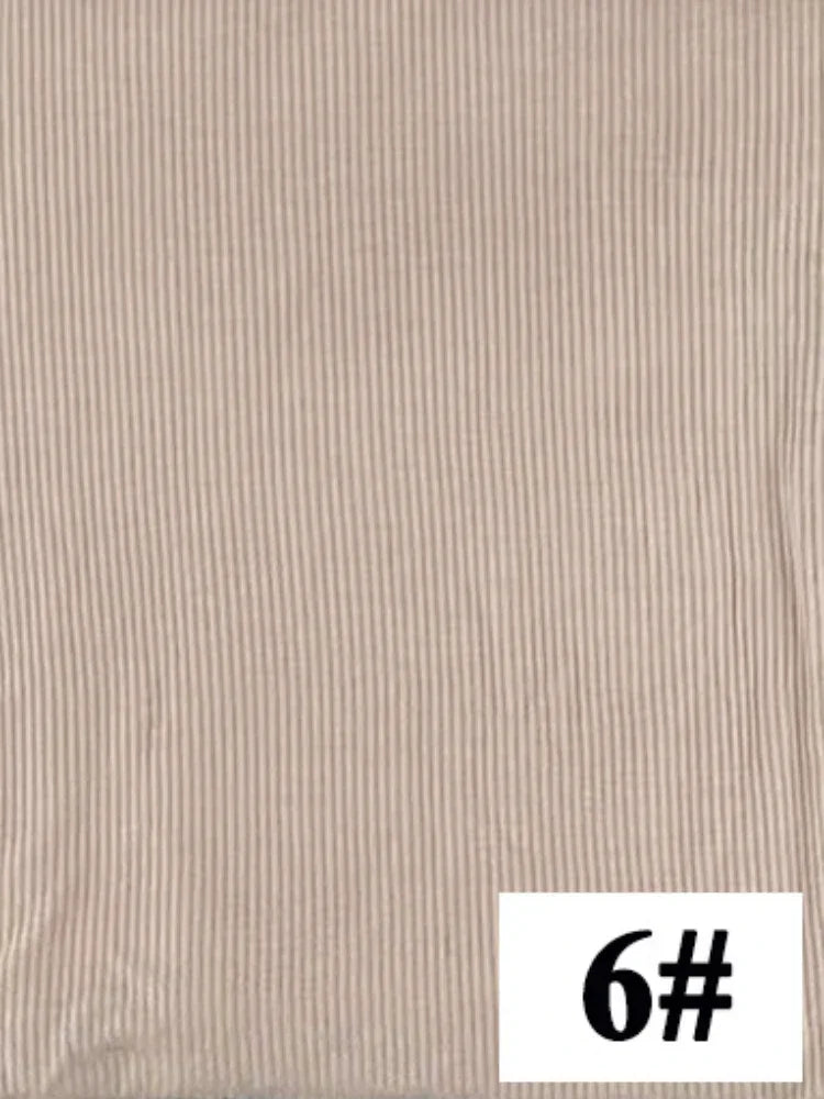 Premium Bamboo Ribbed Jersey Hijab Scarf for Women Elastic Breathable Thread Knitted Scarf Women Soft Striped Headscarf Bandana