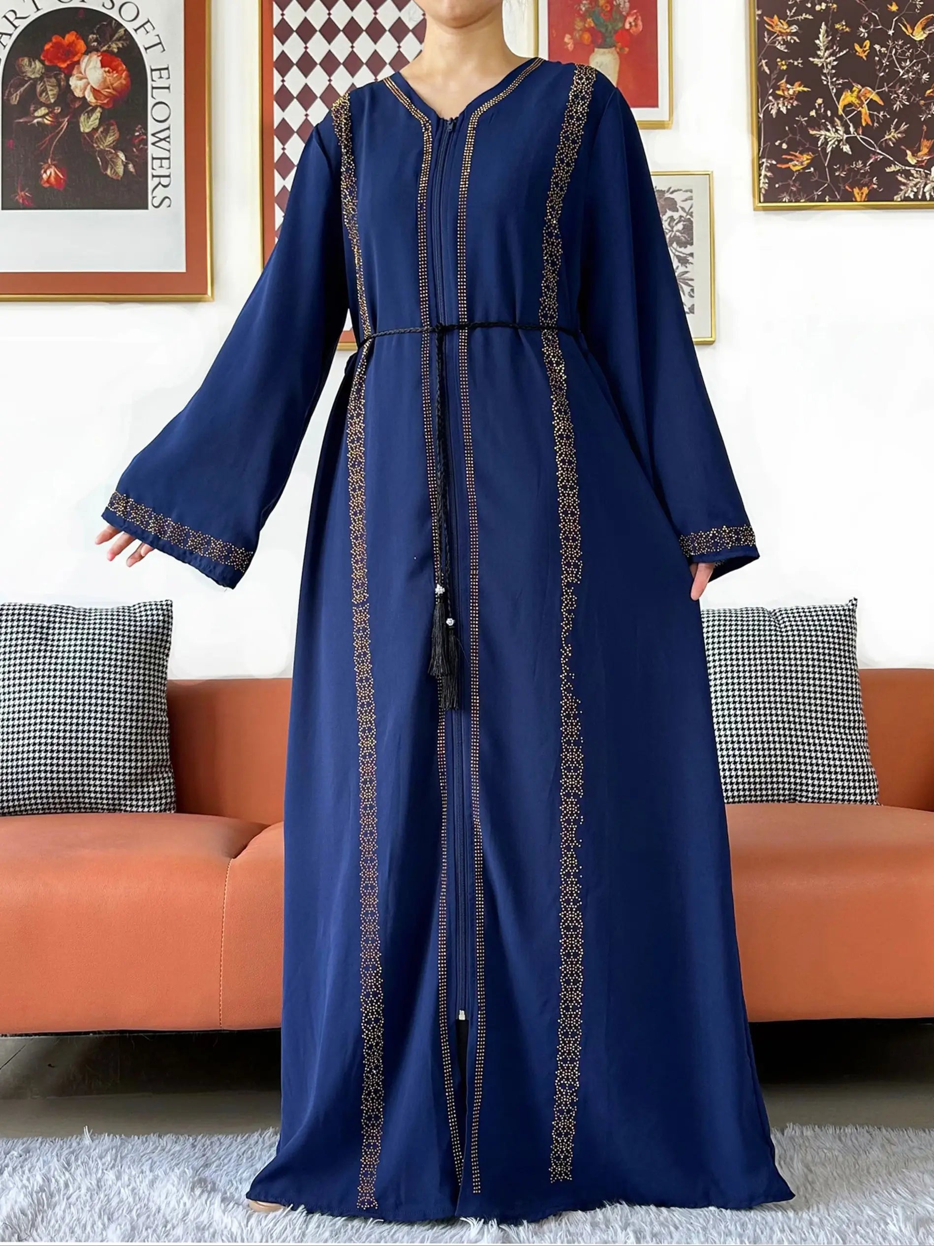 New Elegant Women Abaya Long Sleeve Chiffon Loose Open Abaya Muslim Islamic Clothing Cardigan Style Muslim Fashion Dresses