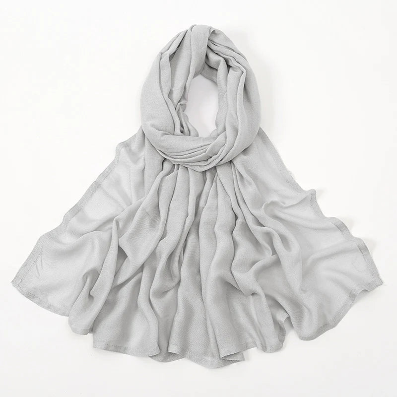 Muslim Hijabs for Women Scarf Thin Plain Shawls Femme Musulman Soft Viscose Rayon Headscarf Islamic Turban Headband 200x85cm