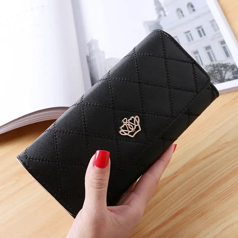 New Large Capacity Women's Wallet Fashionable Long Leather Clutch Bag Mobile Phone Bag Student Coin Purse Handheld Card Holder