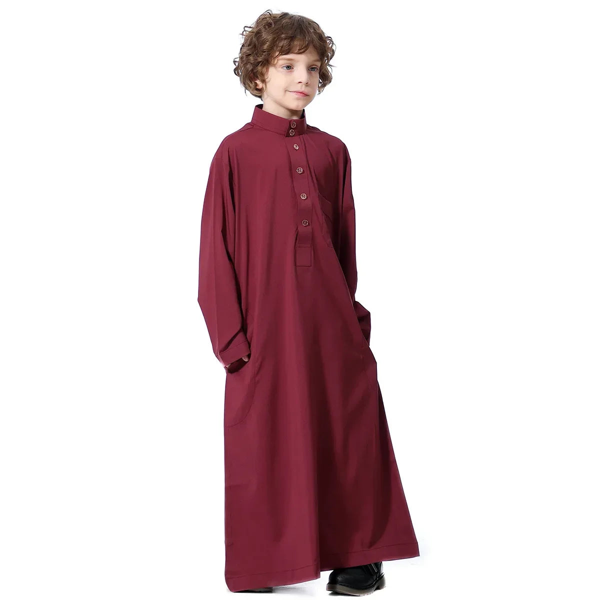 Muslim Saudi Arab Boys Robe Kids Abaya Kaftan Prayer Islam Ramadan Clothing Long Sleeve Thobe Middle East Teenage Dress Dubai
