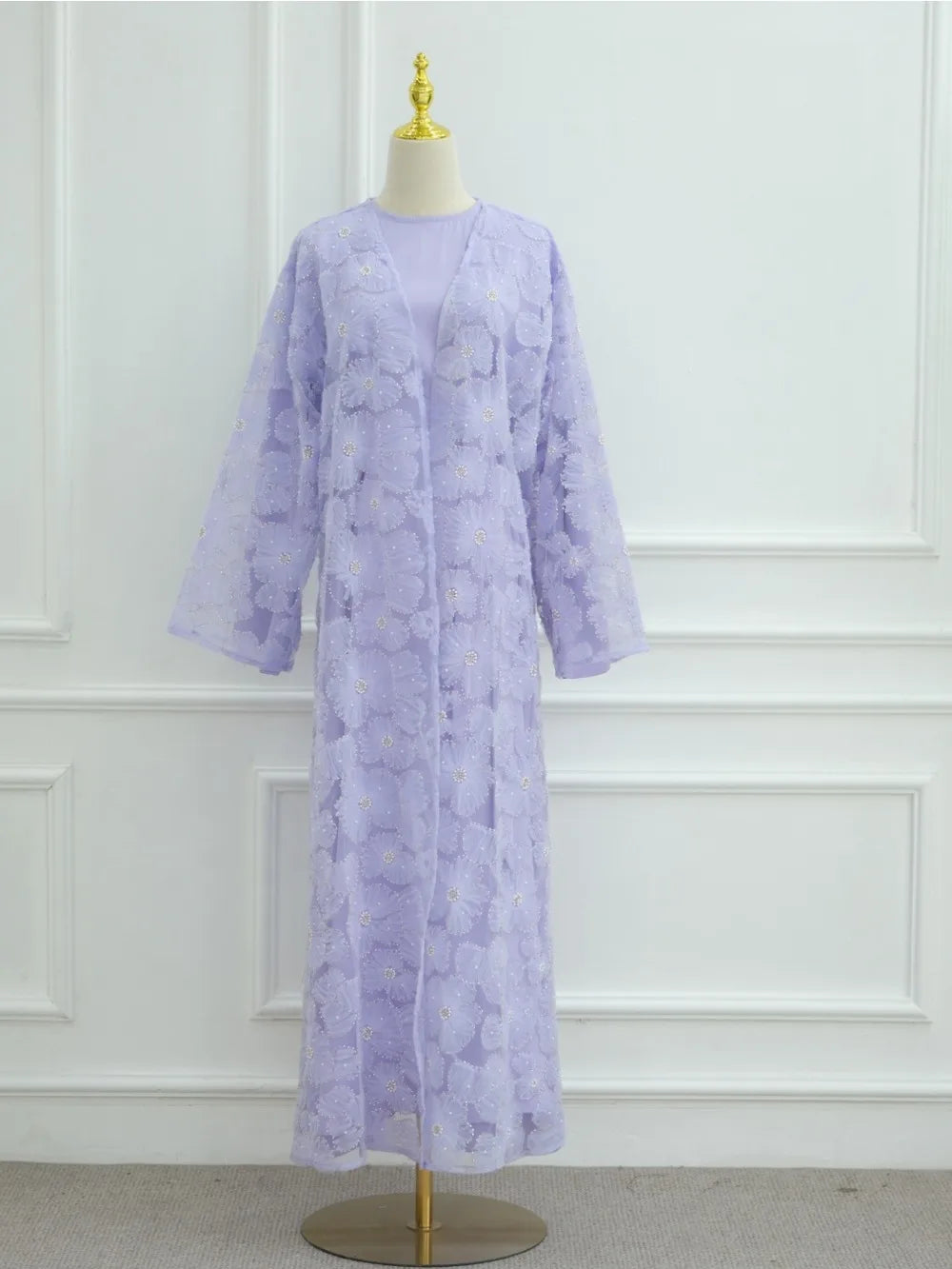 Eid Women Abaya Muslim Cardigan Dress Beading Flower Jalabiya Ramadan Vestidos Largos Islam Arab Long Robe Morocco Kaftan 2026