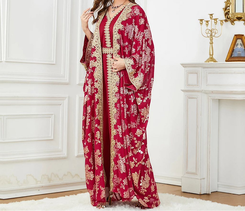 Dress for Women Abaya with Inner Dress 2 Piece Set Jalabiya bayas Robe Caftan Vestidos Largo
