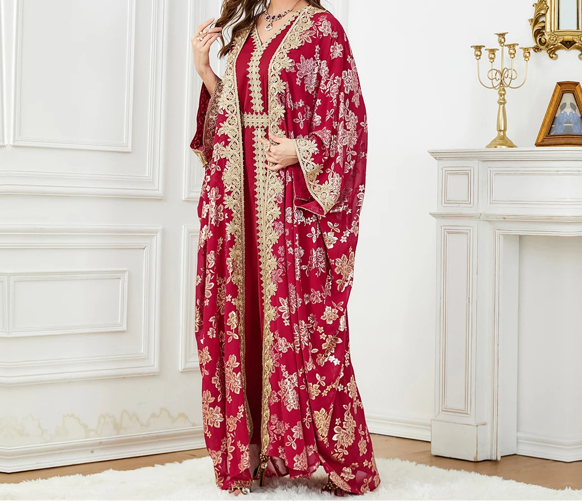 Dress for Women Abaya with Inner Dress 2 Piece Set Jalabiya bayas Robe Caftan Vestidos Largo