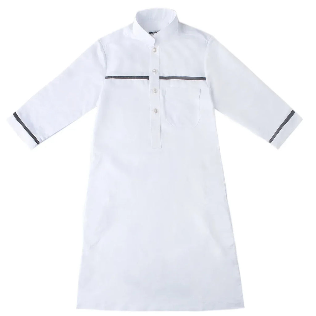 Muslim Saudi Arab Boys Robe Kids Abaya Kaftan Prayer Islam Ramadan Clothing Long Sleeve Thobe Middle East Teenage Dress Dubai