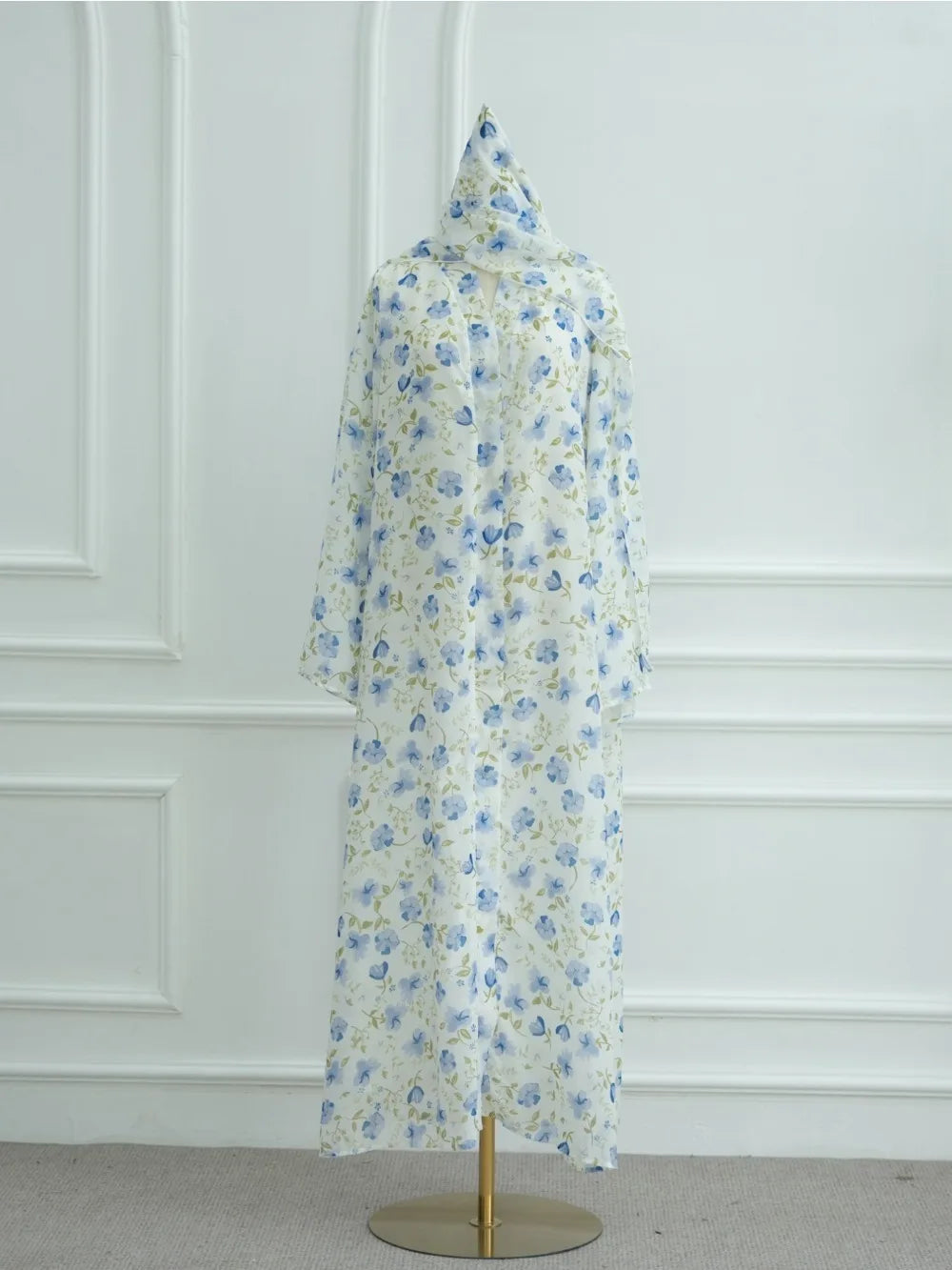 Eid Women Abaya Scarf 2 Piece Set Muslim Cardigan Ramadan Jalabiya Print Caftan Long Robe Morocco Kaftan Vestidos Largos 2026