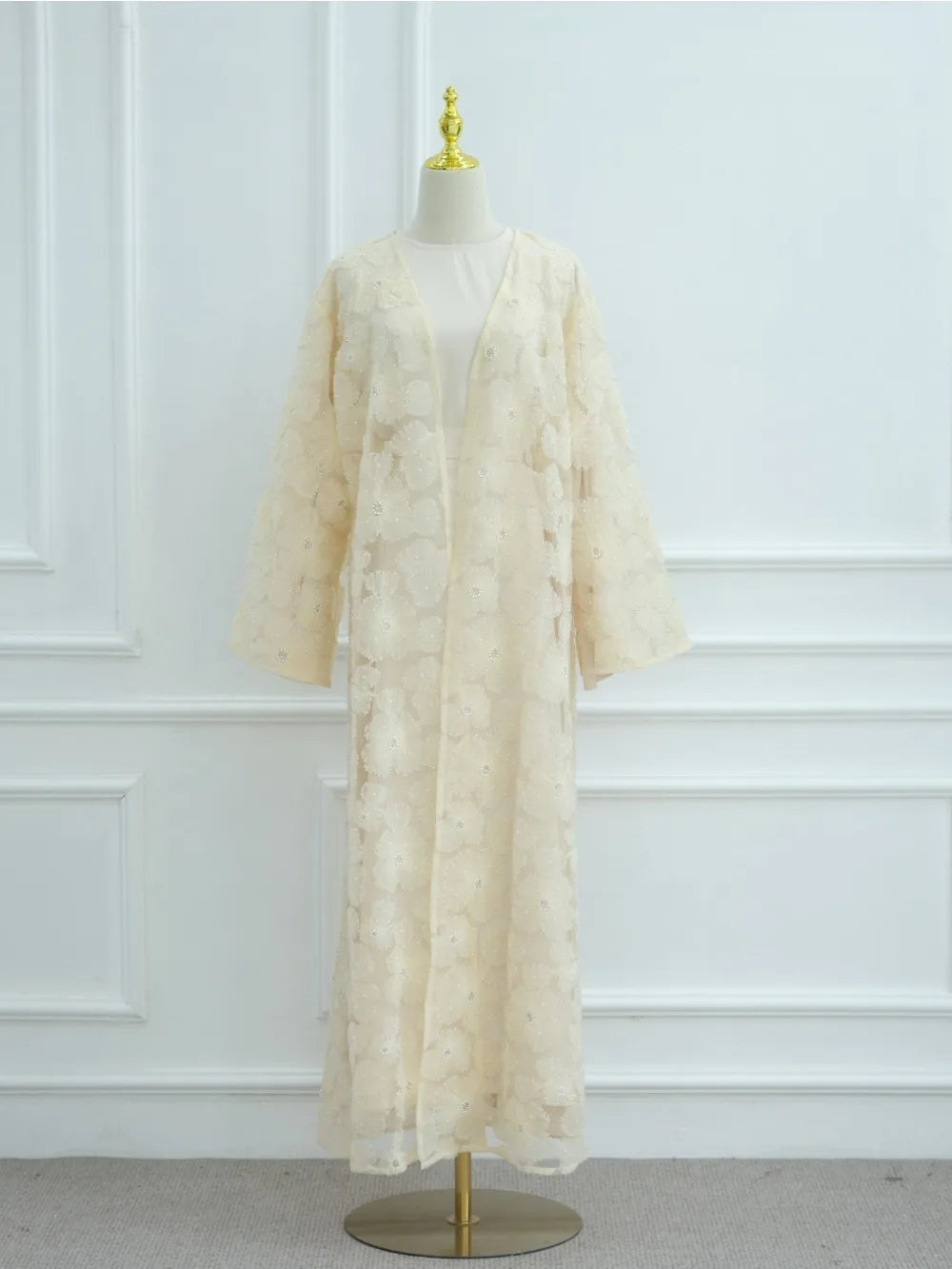 Eid Women Abaya Muslim Cardigan Dress Beading Flower Jalabiya Ramadan Vestidos Largos Islam Arab Long Robe Morocco Kaftan 2026