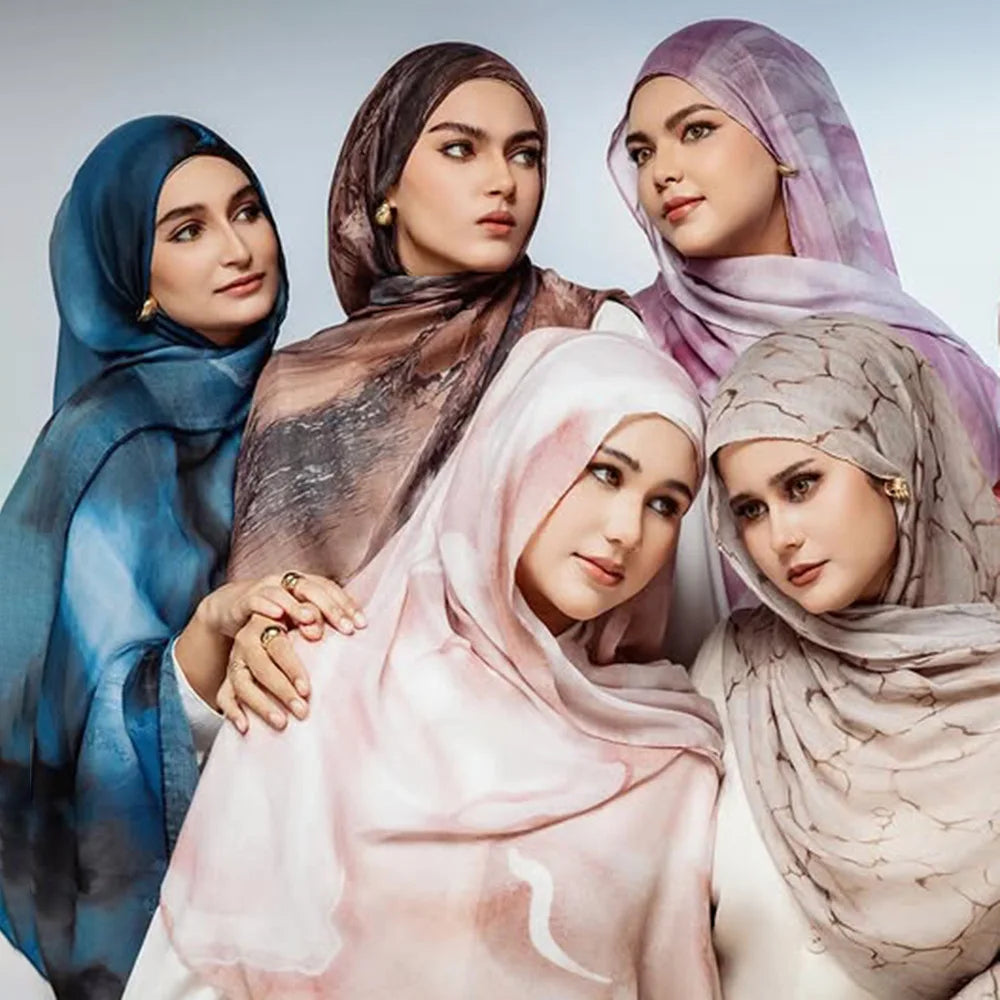 Premium Printed Rayon Modal Hijabs Cotton Hijab Scarf for Women Wraps and Shawls Musulman Headband Islamic Ramadan Turban