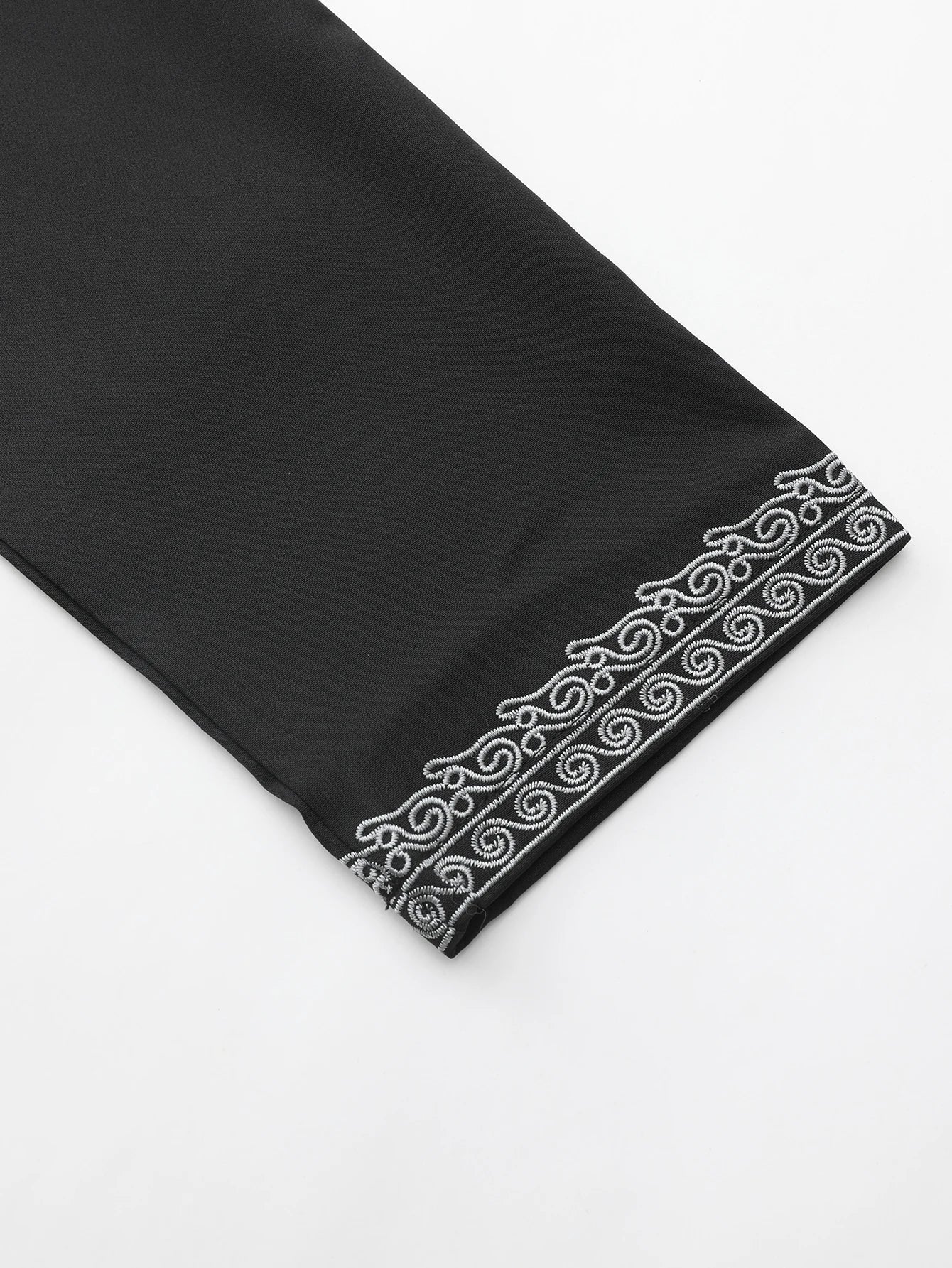 Moroccan Long-Sleeved Embroidered Hood Thobe Muslim Man Abaya Islamic Loose Fit Polyester Elastane Fashion Jubba Thobe for Adults