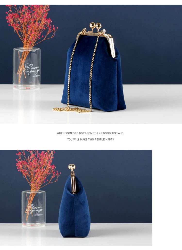 5 Colors Bags Shell Lock Women Bags Velvet Soft Bag Women's Handbags Chain Women Shoulder Crossbody Bag Fringe