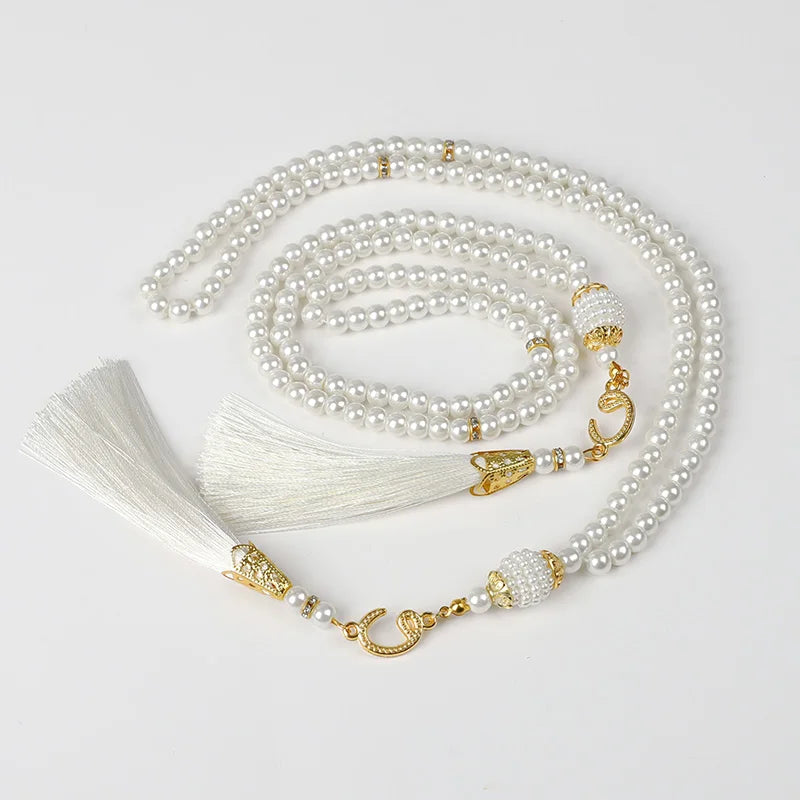 5-20Pcs Muslim Prayer Beads Islamic 99 Pearls Charm Bracelets with Tassel 2026 Eid Mubarak Ramadan Festival Gift Home Decoration