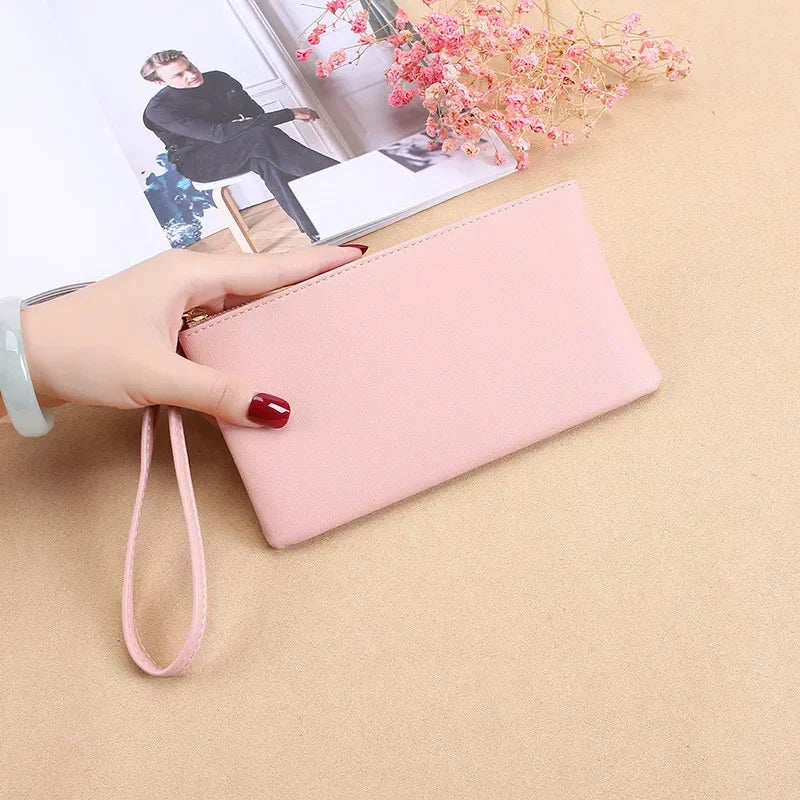 Women Wallet Female Purse Soft Leather Long Coin Purse Card Holder Money Clutch Large Capacity Vintage Zipper Slim Wallet