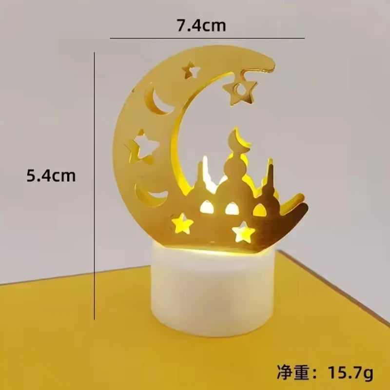 LED Moon Star Castle Lights Eid Mubarak Electronic candle light Islam Muslim Festival Party Eid al-Fitr home Ramadan Decoration