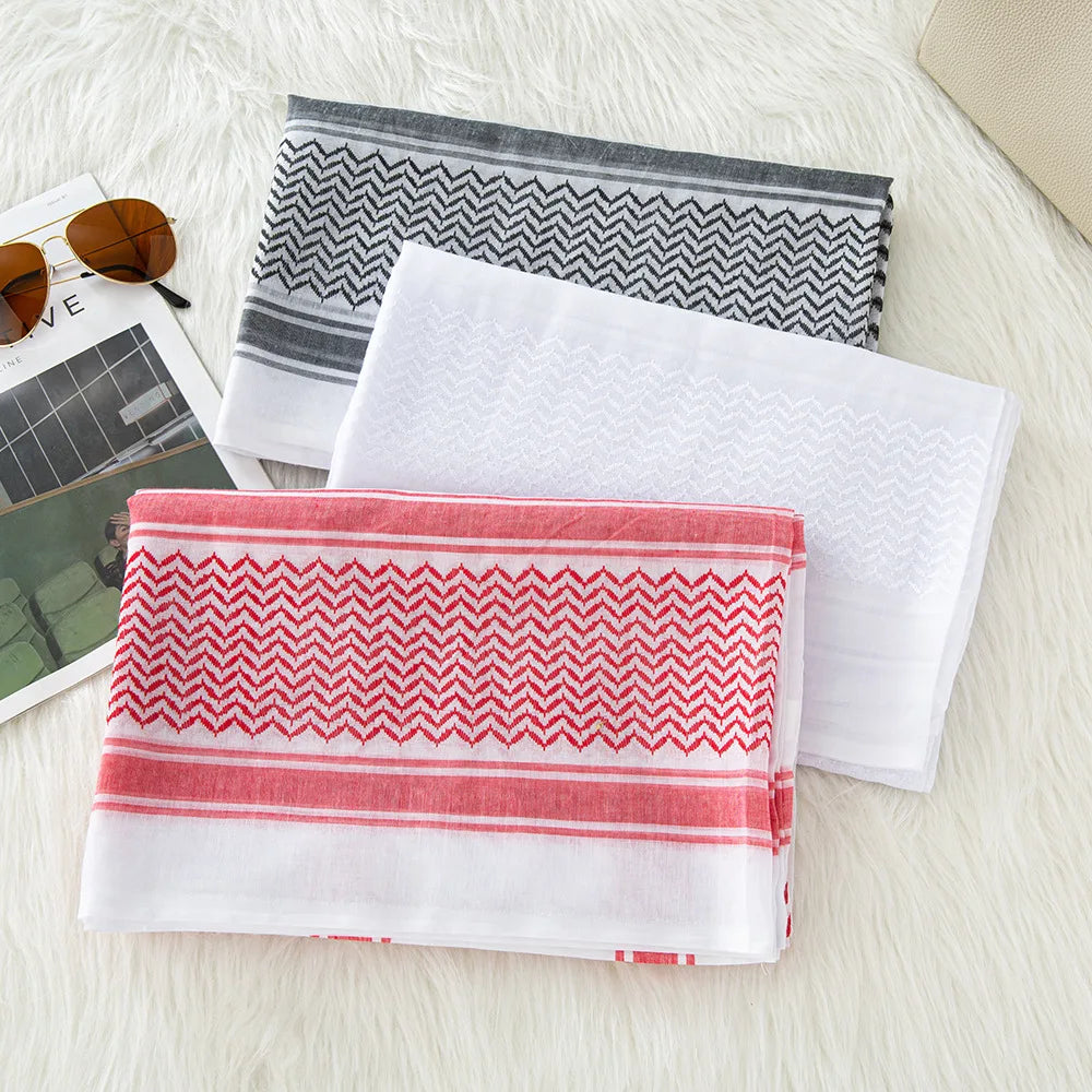 Muslim Men's Head Scarf Saudi Arab Middle Eastern Keffiyeh Scarves Islamic Clothing Male Hijab Turban Shemagh Muhammad Hat