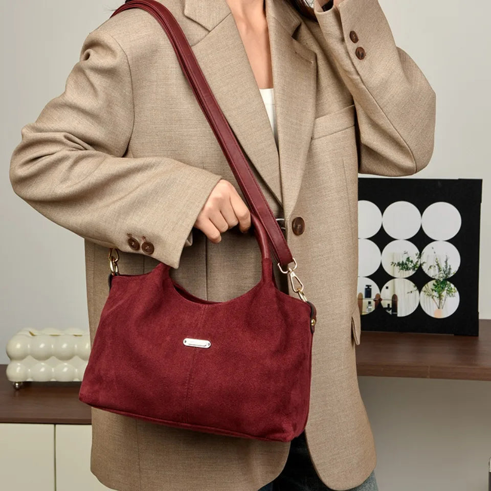 Genuine Brand Faux Suede Handbags Soft High Quality Women Bag Small Casual Female Messenger Shoulder Bag Ladies Crossbody Bag
