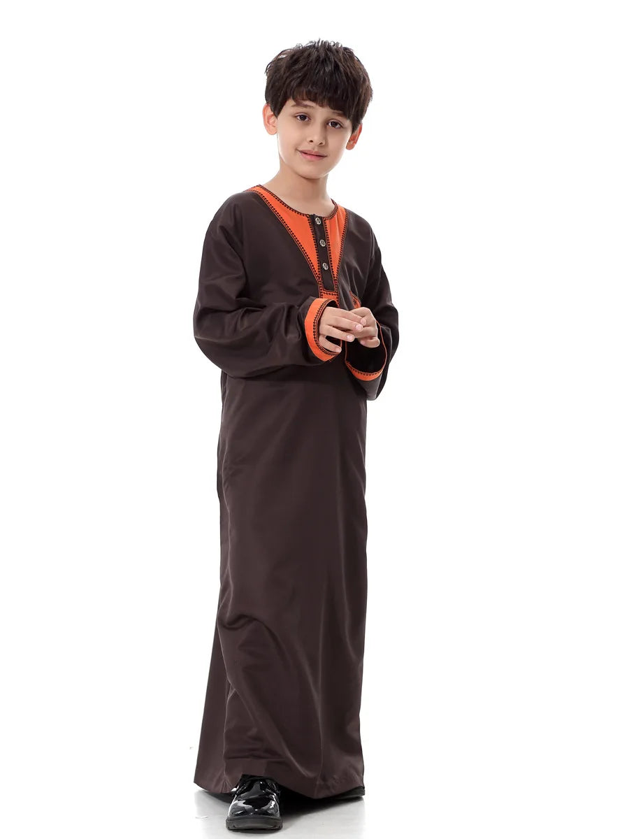 Eid Muslim Kids Abaya Jubba Thobe Dress Kimono Boy Thobe Thawb Caftan for Children Ramadan Long Robes Dress Dubai Arab 2026