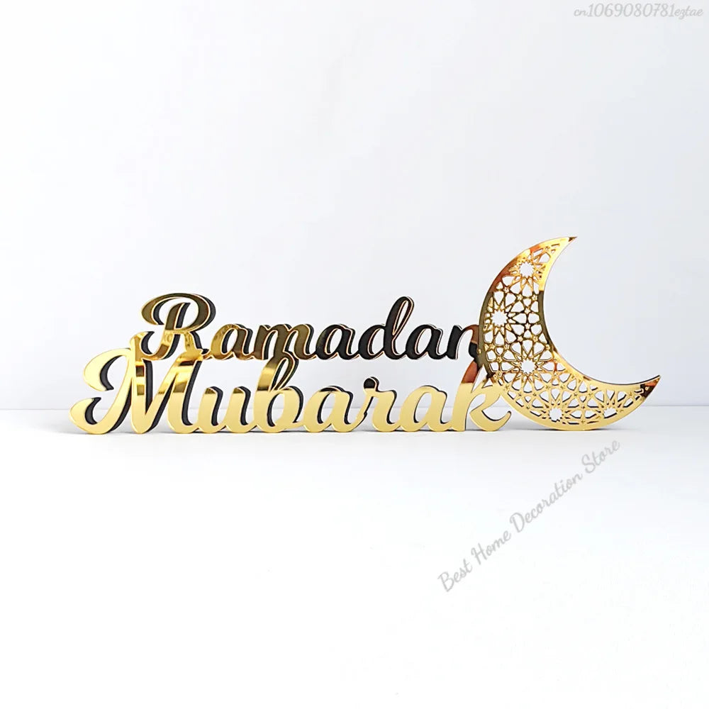 Ramadan Bismillah Acrylic Wooden Ornament Eid Mubarak Home Decoration Islamic Muslim Party Supplies Alhamdulillah Mashallah 2025