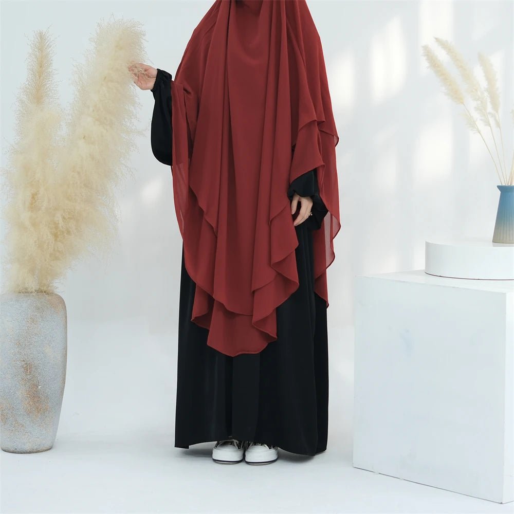 Ramadan Eid Dubai Chiffon Niqab Maxi Khimar Abaya Damen Islam Muslim Hijab Dress Abayas For Women Kebaya Hijabs Femme Musulmane