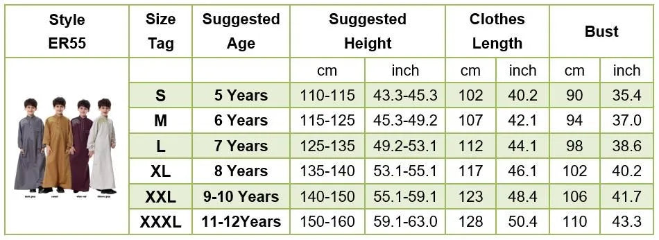 2025 New Kids Robe Children Embroidery Outfit Boys Ramadan Thawb Teens Long Sleeve National Clothes Arab Muslim Thobe 5-12 Years