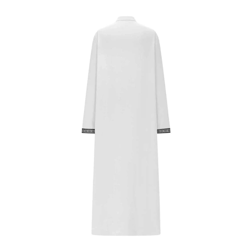 Men's Muslim Long Robe Zipper Collar Arabic Style Simple Cross-Border Long Coat Jacket Casual Wardrobe Essential