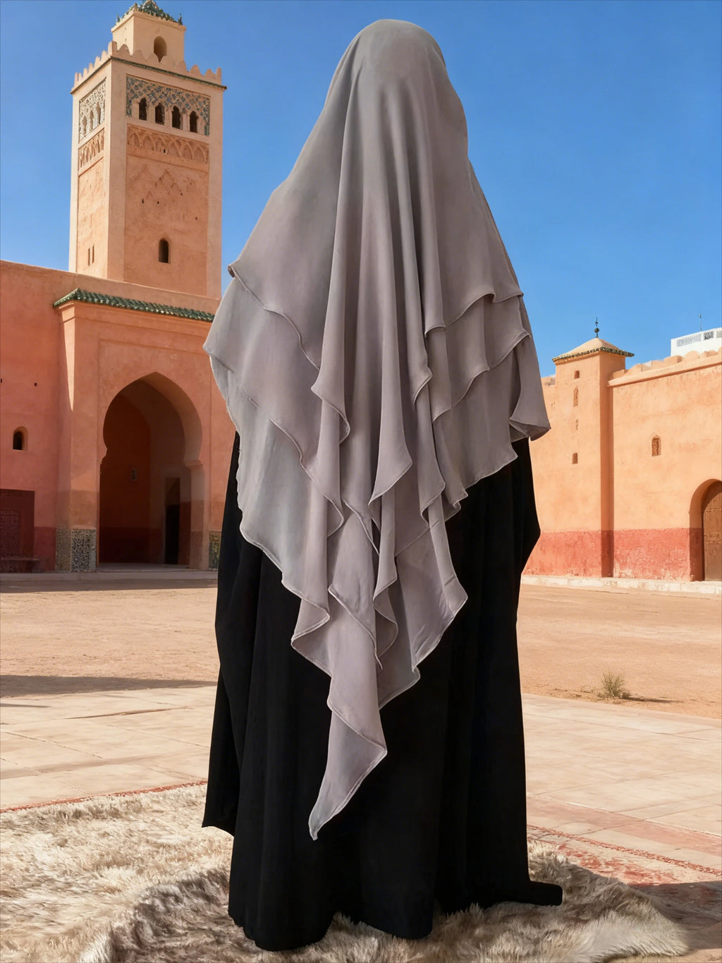 Long Khimar Women Muslim Hijab Prayer Eid 3 Layers Chiffon 2025 Hijabs Headscarf Shawl Veil Long Three-Layer Djellaba Niqab