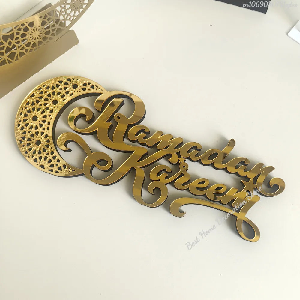 Ramadan Bismillah Acrylic Wooden Ornament Eid Mubarak Home Decoration Islamic Muslim Party Supplies Alhamdulillah Mashallah 2025