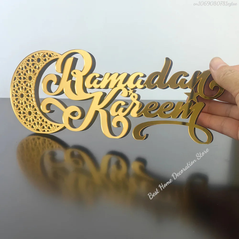 Ramadan Bismillah Acrylic Wooden Ornament Eid Mubarak Home Decoration Islamic Muslim Party Supplies Alhamdulillah Mashallah 2025