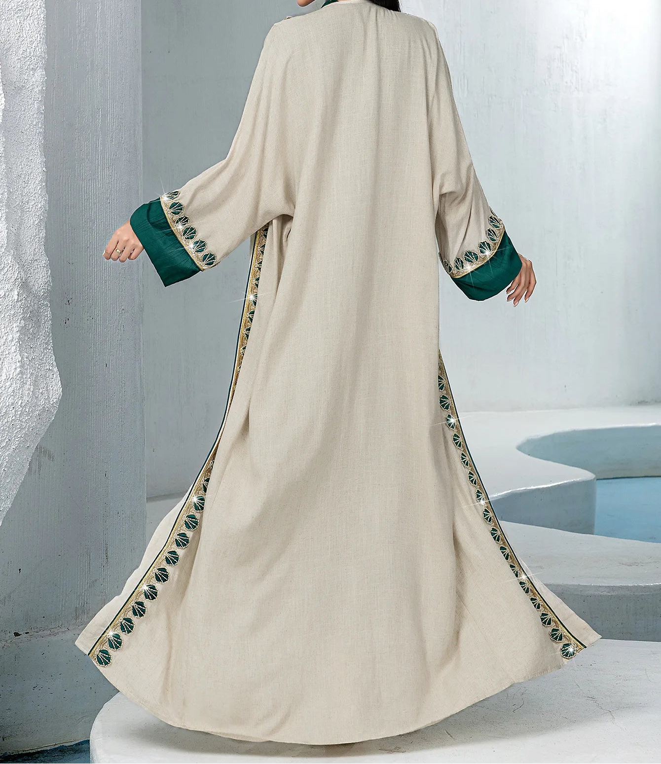 Eid Women Dress Abaya 2 Piece Set Party Diamond Cardigan Muslim Caftan Robe Jalabiya Ramadan Dubai Kaftan Vestidos Largos